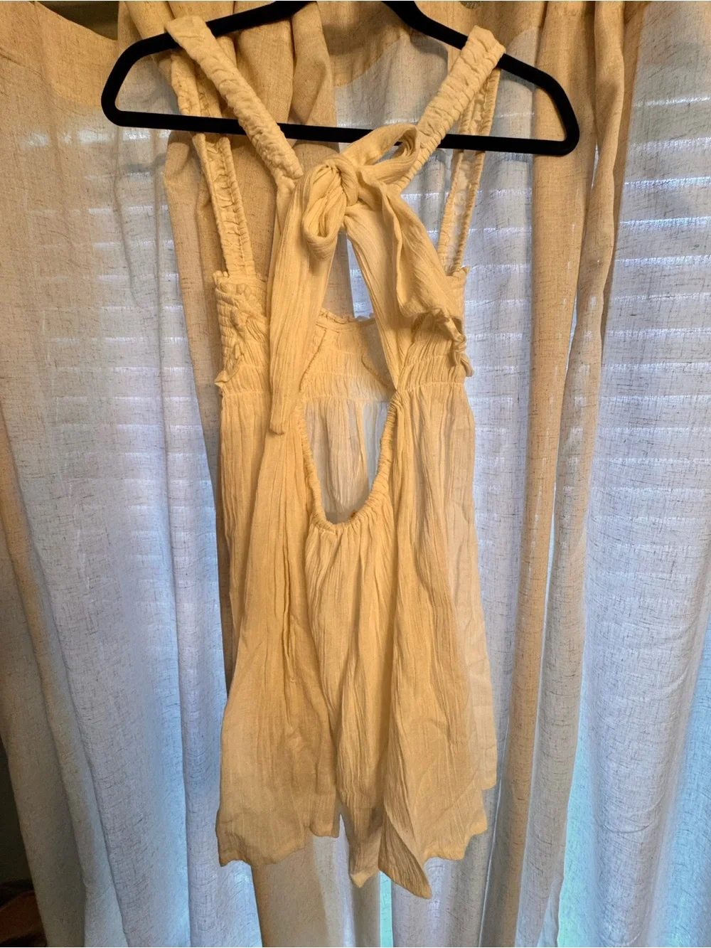 Free People Cream Mini Dress with Textured Bodice